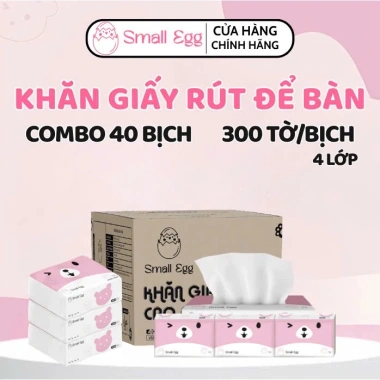 HOA TOC HCM Giấy ăn rút Small Egg 300 tờ 130x175mm 4 lớp dập vân 4D tặng 1 bịch 1.280 tờ - Giá 99.000đ 7