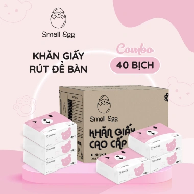 HOA TOC HCM Giấy ăn rút Small Egg 300 tờ 130x175mm 4 lớp dập vân 4D tặng 1 bịch 1.280 tờ - Giá 99.000đ 8