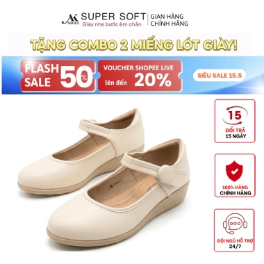 HOÀ TỐC HCM Giày Cao Gót Búp Bê Nữ Công Sở Super Soft AK404 4cm Da Dày Đi Nhẹ Êm Chân Giá 319k 2 HOÀ TỐC HCM Giày Cao Gót Búp Bê Nữ Công Sở Super Soft AK404 4cm Da Dày Đi Nhẹ Êm Chân Giá 319k 2