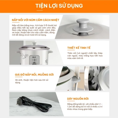 Hỏa tốc HCM Nồi cơm điện COMET 1,8L nắp rời 700W, lòng nhôm, nấu nhanh 4-6 người, 529k 5 Hỏa tốc HCM Nồi cơm điện COMET 1,8L nắp rời 700W, lòng nhôm, nấu nhanh 4-6 người, 529k 5