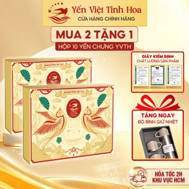 HỎA TỐC HCM Set 10 Hũ Yến Chưng Sẵn Đường Phèn 35% 70ml - Quà Tết Yến Việt Tinh Hoa 599k