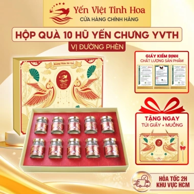 HỎA TỐC HCM Set 10 Hũ Yến Chưng Sẵn Đường Phèn 35% 70ml - Quà Tết Yến Việt Tinh Hoa 599k