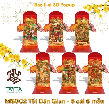 Hoa Toc HCM Sỉ 6 Bao Lì Xì 3D Popup Cao Cấp Tết 2.026 Giấy Việt Nam TAYTA Giá 85.000 4