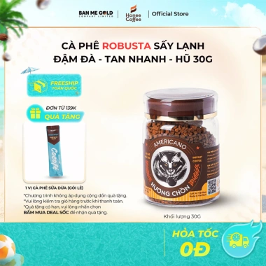 HỎA TỐC HN - Cà Phê Robusta Sấy Lạnh 30g/80g, Rang Xay, Tặng Túi - 132.000₫ 2