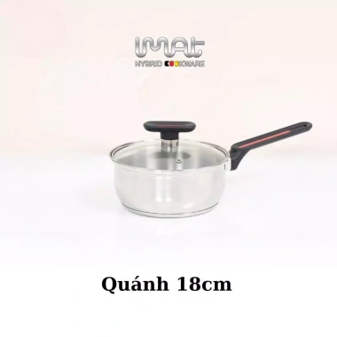 Hỏa Tốc HN HCM Bộ 5 Nồi Chảo Không Chống Dính IMat Inox 304 Cán Bakelite Vung Kính - 1.642.000 VND 2