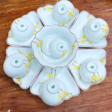 HOA TỐC H.Nội Bát Đĩa Sứ Mặt Trời 44/50cm Sen Bát Tràng Gia Tiên Vỡ 1 Đổi 1 200k