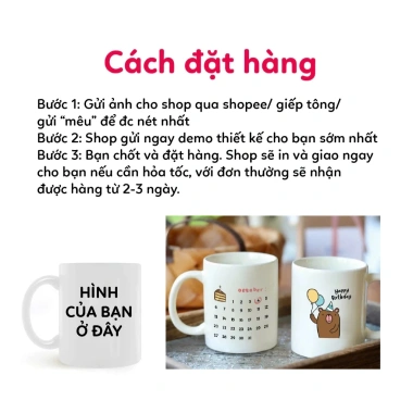 Hỏa Tốc In Cốc Sứ Ly Yêu Cầu - In Ảnh, Logo, Chữ, Thiết Kế Miễn Phí, Giá 80.100₫ 2