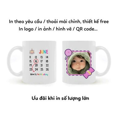 Hỏa Tốc In Cốc Sứ Ly Yêu Cầu - In Ảnh, Logo, Chữ, Thiết Kế Miễn Phí, Giá 80.100₫ 4