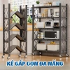 Hỏa Tốc Kệ Gấp Gọn Đa Năng GoMarket 3-5 Tầng Không Cần Lắp Ráp, Bánh Xe Di Chuyển, Chịu Lực