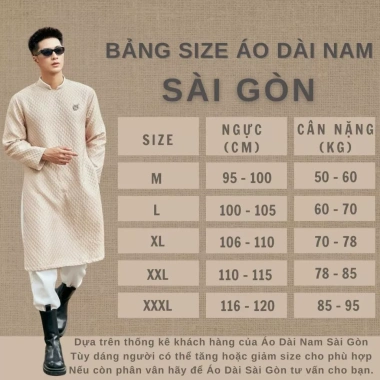 Hỏa tốc SG Áo dài nam tết cách tân gấm vân nổi form ôm chuẩn sang trọng lịch lãm - Áo Dài Sài Gòn không quần 409k