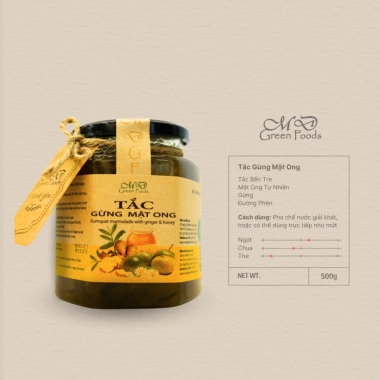 HOẢ TỐC Tắc Gừng Mật Ong MD Green Foods 500g - Giảm Ho, Tiêu Đờm, 100% Thiên Nhiên