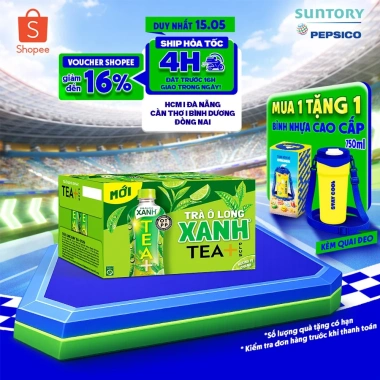 HỎA TỐC Thùng 24 Chai Trà Ô Long Xanh Tea+ 450ml - Giảm giá 20% chỉ 232.000₫