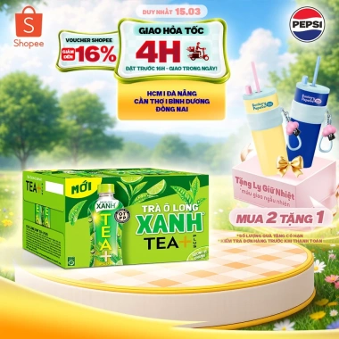 HỎA TỐC Thùng 24 Chai Trà Ô Long Xanh Tea+ 450ml - Giảm giá 20% chỉ 232.000₫