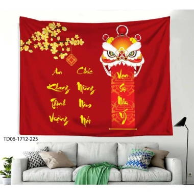 Hoả Tốc Tranh vải Tết 2.025 - Backdrop sự kiện chúc mừng năm mới, giảm giá 85.000 VND