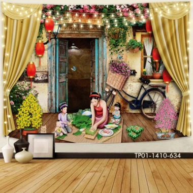 Hoả Tốc Tranh vải Tết 2.025 - Backdrop sự kiện chúc mừng năm mới, giảm giá 85.000 VND