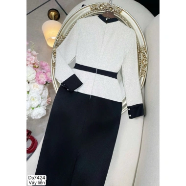 HOÀ TỐC: Váy dạ đen peplum công sở DS7.424 - Eo nơ sang chảnh, giá ưu đãi 492k