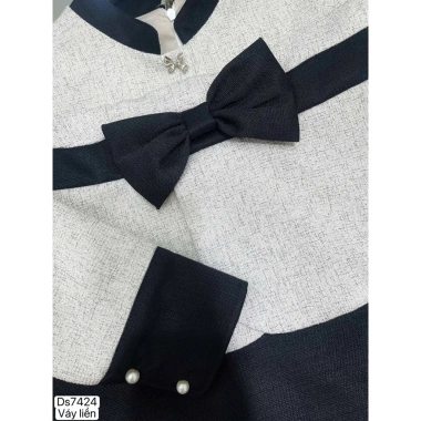 HOÀ TỐC: Váy dạ đen peplum công sở DS7.424 - Eo nơ sang chảnh, giá ưu đãi 492k