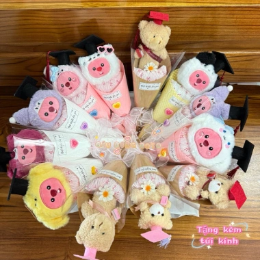 HoảTốcHCM Gấu bông tốt nghiệp 30cm Teddy cử nhân dễ thương, quà tặng thiệp, chỉ 44.900₫