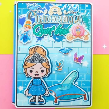 Học Liệu Cinderrella Quite Book - Đồ chơi bóc dán, Squishy Kuromi, Giá chỉ 139k