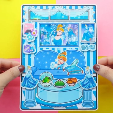 Học Liệu Cinderrella Quite Book - Đồ chơi bóc dán, Squishy Kuromi, Giá chỉ 139k