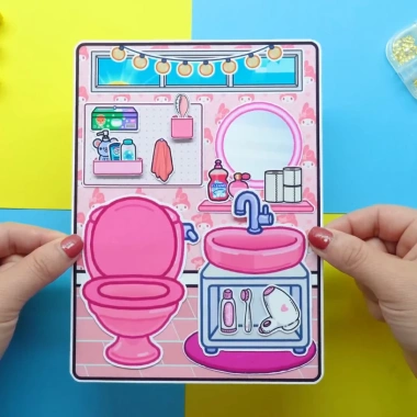 Học Liệu Ngôi Nhà Búp Bê Giấy Toca Boca Melody Quiet Book - Đồ Chơi Thủ Công Bé Gái, Giá 89.000 VND