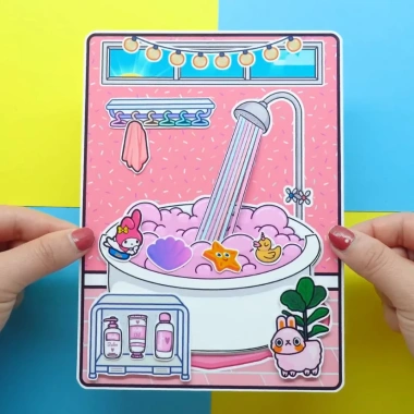 Học Liệu Ngôi Nhà Búp Bê Giấy Toca Boca Melody Quiet Book - Đồ Chơi Thủ Công Bé Gái, Giá 89.000 VND 5 Học Liệu Ngôi Nhà Búp Bê Giấy Toca Boca Melody Quiet Book - Đồ Chơi Thủ Công Bé Gái, Giá 89.000 VND 5