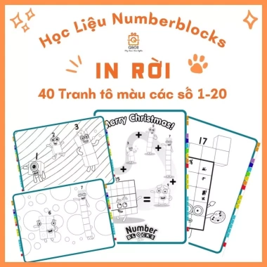 Học liệu Tô màu Nhân vật Numberblocks 1-20 - Giá chỉ 10.000 VNĐ, khuyến mãi