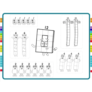 Học liệu Tô màu Nhân vật Numberblocks 1-20 - Giá chỉ 10.000 VNĐ, khuyến mãi