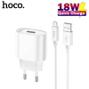 Hoco C109A QC3.0 USB 18W Sạc Nhanh Cổng Đơn Phích Cắm EU - Bộ Sạc Tường Du Lịch