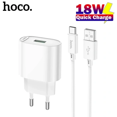 Hoco C109A QC3.0 USB 18W Sạc Nhanh Cổng Đơn Phích Cắm EU - Bộ Sạc Tường Du Lịch 3