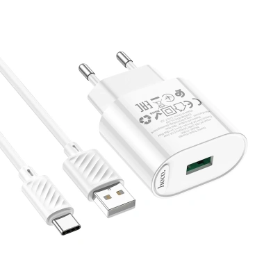 Hoco C109A QC3.0 USB 18W Sạc Nhanh Cổng Đơn Phích Cắm EU - Bộ Sạc Tường Du Lịch 4