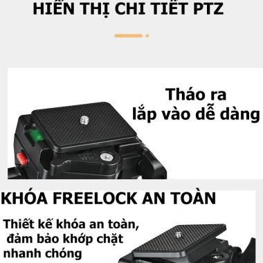 HOLOCOM Tripod F180ST 3 Chân 360 độ Chỉnh Cao Thấp - Chụp Ảnh và Quay Phim, Giá 349k 5