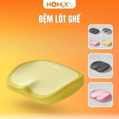 Homix Đệm Lót Ghế Công Thái Học Thoáng Khí Giảm Đau Lưng, Mỏi Hông - Giá 119k