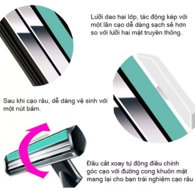 Homix Giá Đỡ & Lưỡi Dao Cạo Râu Thay Dễ Dàng, Sắc Bén - Cạo Râu, Tỉa Mép 79.050 VND