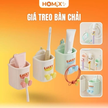 Homix Giá Treo Bàn Chải Chống Nước, Bám Dính Trên Kính, Gạch Men, Inox, Gỗ Phẳng - 45.900₫