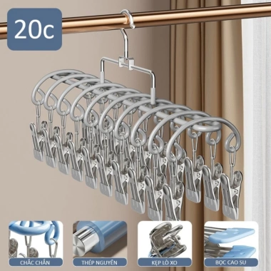 Homix Kẹp Móc Quần Áo Gấp Gọn Tiện Lợi - Treo Tất, Khăn Mặt, Đồ Lót, Khẩu Trang, Quần Áo, Giá 106.250 VND