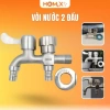 Homix vòi nước 2 đầu cấp độc lập cho máy giặt + vòi rửa tay, giá chỉ 64.400₫