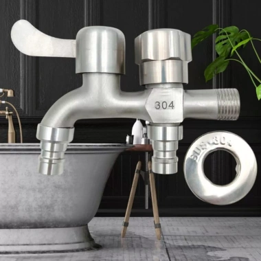 Homix vòi nước 2 đầu cấp độc lập cho máy giặt + vòi rửa tay, giá chỉ 64.400₫