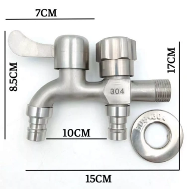Homix vòi nước 2 đầu cấp độc lập cho máy giặt + vòi rửa tay, giá chỉ 64.400₫