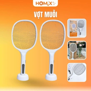 Homix vợt muỗi nhanh chóng tiêu diệt muỗi, ruồi, côn trùng chỉ 1 chạm dùng trong nhà, giá 99.450₫