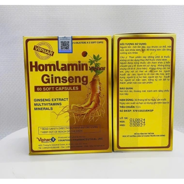 Homlamin Ginseng Vinaphar 60 viên - Bồi bổ sức khỏe, vitamin khoáng chất từ nhân sâm, giảm còn 65,000 VND
