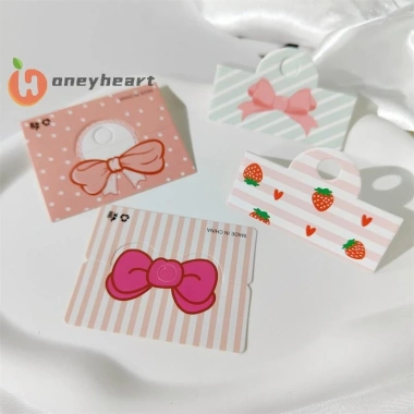 Honeyheart 100 Thẻ Gập Bao Bì Nơ Giấy Đẹp – Trưng Bày Trang Sức Handmade, Treo Thẻ Hoa 3