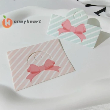Honeyheart 100 Thẻ Gập Bao Bì Nơ Giấy Đẹp – Trưng Bày Trang Sức Handmade, Treo Thẻ Hoa 6