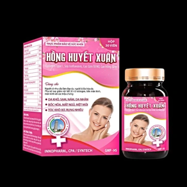 Hồng Huyết Xuân – Viên Uống Giảm Bốc Hơi, Khô Hàn, Cải Thiện Sinh Lý Nữ, Giảm Nám Da, Tàn Nhang, Rụng Tóc - Giá 300.000đ
