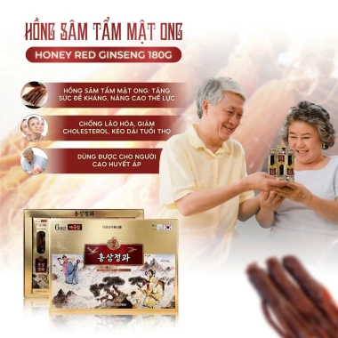 Hồng Sâm Củ Tẩm Mật Ong 6 Củ 180g - Tăng Sức Khỏe, Hàn Quốc, Giá 900k
