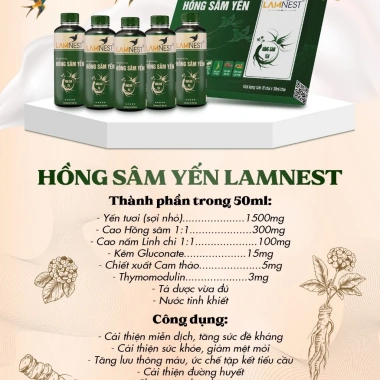 Hồng Sâm Hàn Quốc 6 Năm Tuổi Tổ Yến Lamnest - Tăng Cường Sức Khỏe, Giá 279.000đ