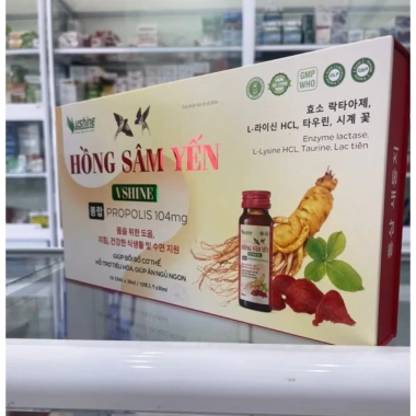 Hồng sâm yến Vshine hộp 10 lọ - Hỗ trợ sức khỏe, ăn ngủ ngon, tiêu hoá tốt, giá 350.000₫