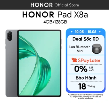 Honor Pad X8a 4GB 128GB - Màn hình 11 inch 90Hz, Pin 8.300mAh, BH 18 tháng - 4.189.000đ