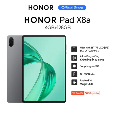 Honor Pad X8a 4GB 128GB - Màn hình 11 inch 90Hz, Pin 8.300mAh, BH 18 tháng - 4.189.000đ