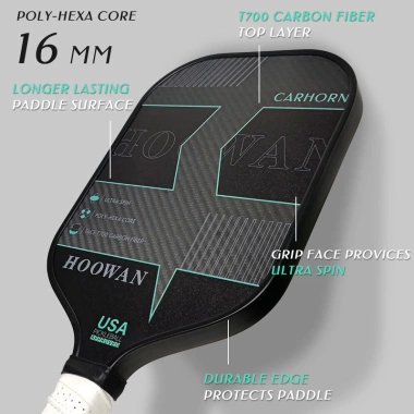 Hoowan Vợt Pickleball T700 18K Sợi Carbon USAPA - Mái Chèo Chuyên Nghiệp Có Túi